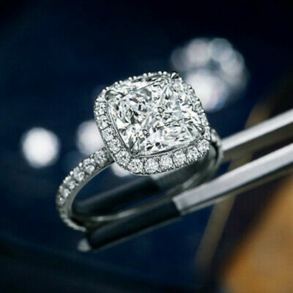 Silver Simulated Diamonds Symphony Ring - Picture 4 of 10